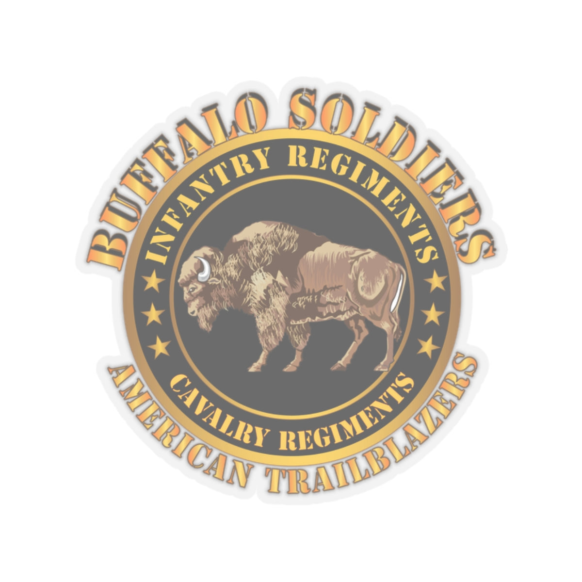 Kiss-Cut Stickers - Army - Buffalo Soldiers - Infantry - Cavalry Regiments