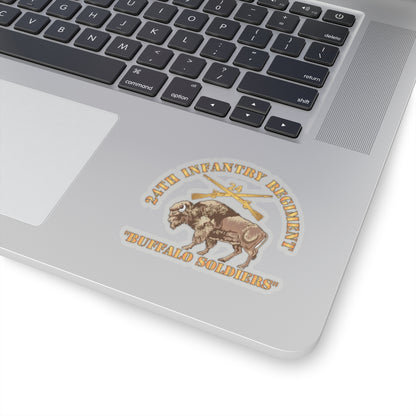 Kiss-Cut Stickers - Army - 24th Infantry Regiment - Buffalo Soldiers w 24th Inf Branch Insignia
