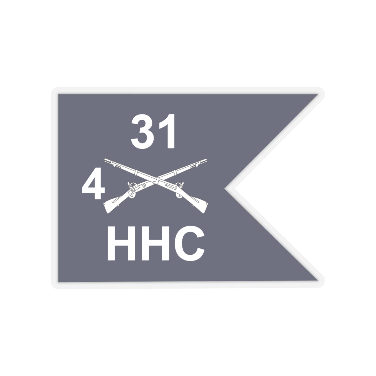 Kiss-Cut Stickers - Army - HHC,  4th Battalion, 31st Infantry Regiment - Guidon X 300
