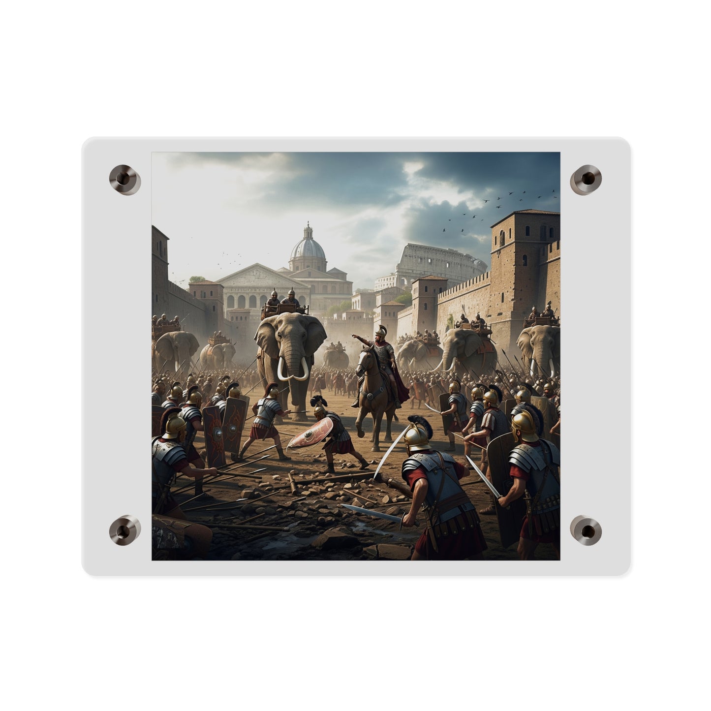 Acrylic Wall Art Panel - Hannibal Battling the Roman Legions as he Enters Rome