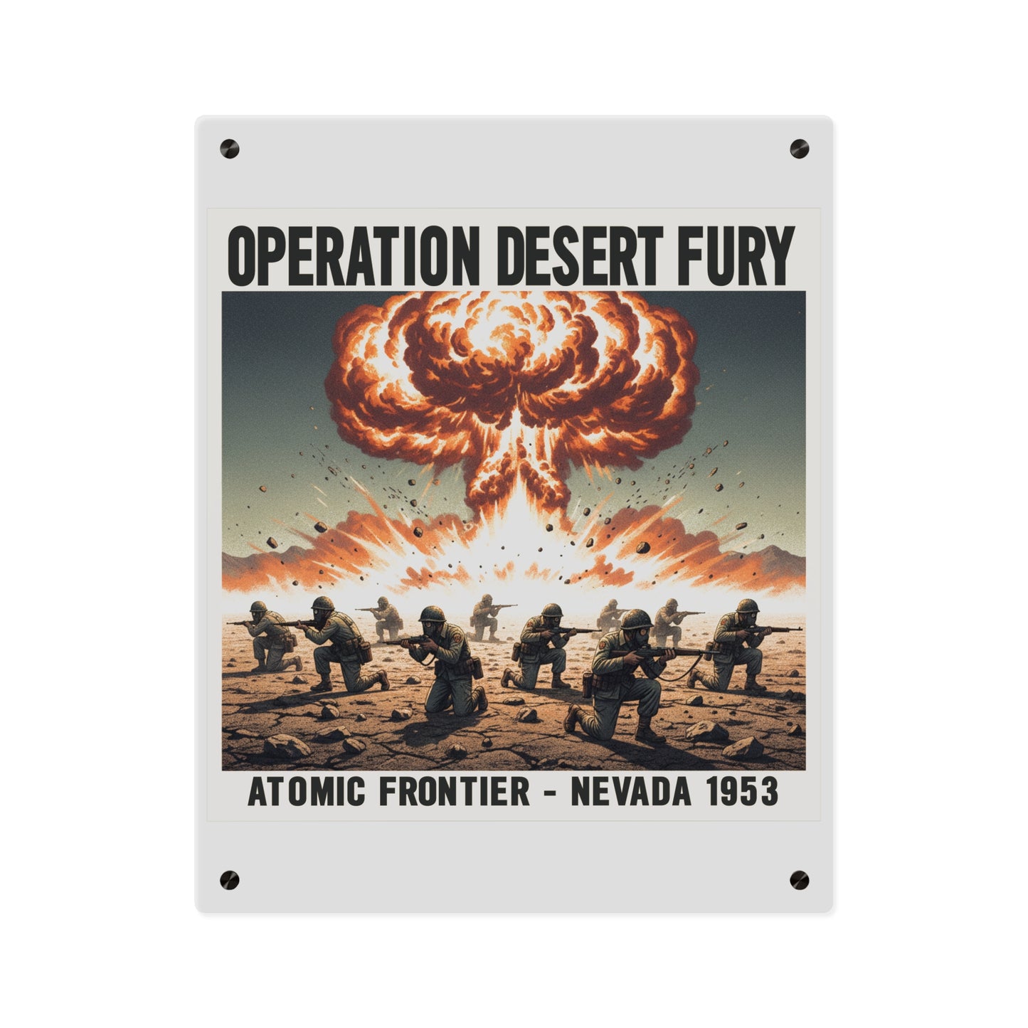 Acrylic Wall Art Panel - Atomic Testing in Nevada Desert Operation Fury