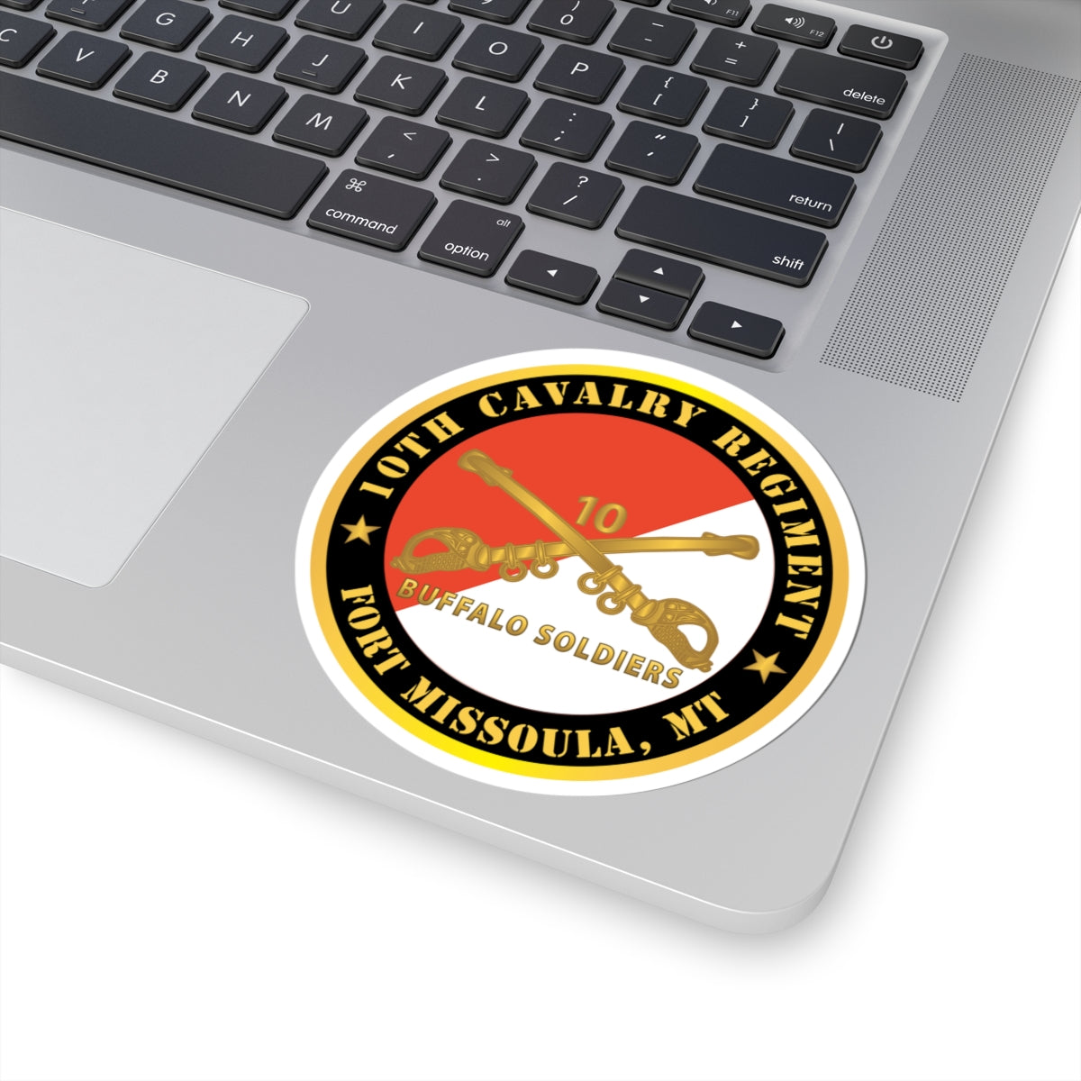 Kiss-Cut Stickers - Army - 10th Cavalry Regiment - Fort Missoula,  MT - Buffalo Soldiers w Cav Branch
