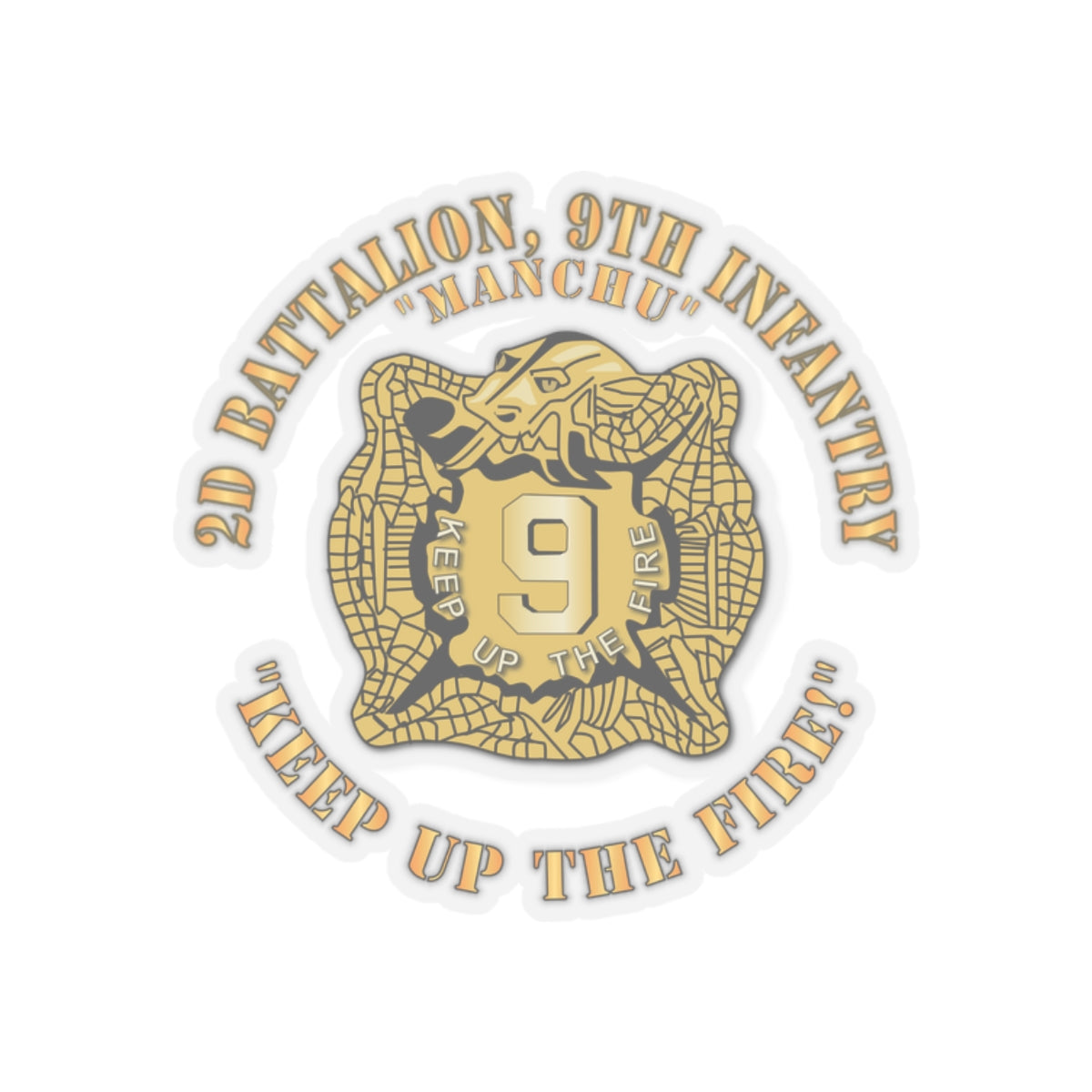 Kiss-Cut Stickers - Army - 2nd Bn 9th Infantry Regiment - Keep up the Fire X 300