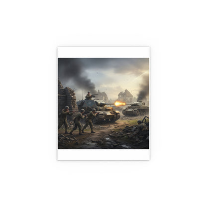 Indoor and Outdoor Silk Posters - Tank Destroyer - M10 Wolverine vs German Panzer Tank