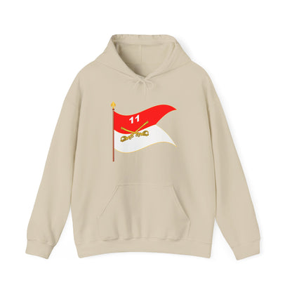 Unisex Heavy Blend™ Hooded Sweatshirt - Army - 11th Armored Cavalry Regiment Guidon w staff Waving