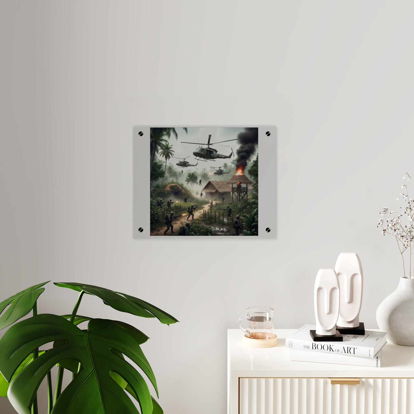 Acrylic Wall Art Panel - Vietnam Village Helicopter Assault