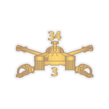Kiss-Cut Stickers - Army - 3rd Bn 34th Armor - Armor Branch wo Txt