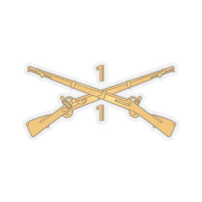 Kiss-Cut Stickers - Army - 1st Battalion, 1st Infantry Regiment Branch - wo Txt X 300