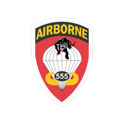 Kiss-Cut Stickers - Army - 555th Parachute Infantry Battalion - SSI w Br - Ribbon