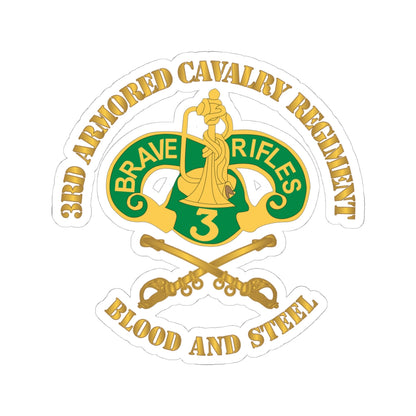 Kiss-Cut Stickers - Army - 3rd Armored Cavalry Regiment DUI - Blood and Steel