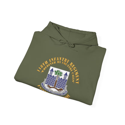 Unisex Heavy Blend™ Hooded Sweatshirt - Army -  118th Infantry Regiment - Wherever My Country Calls - US Army X 300