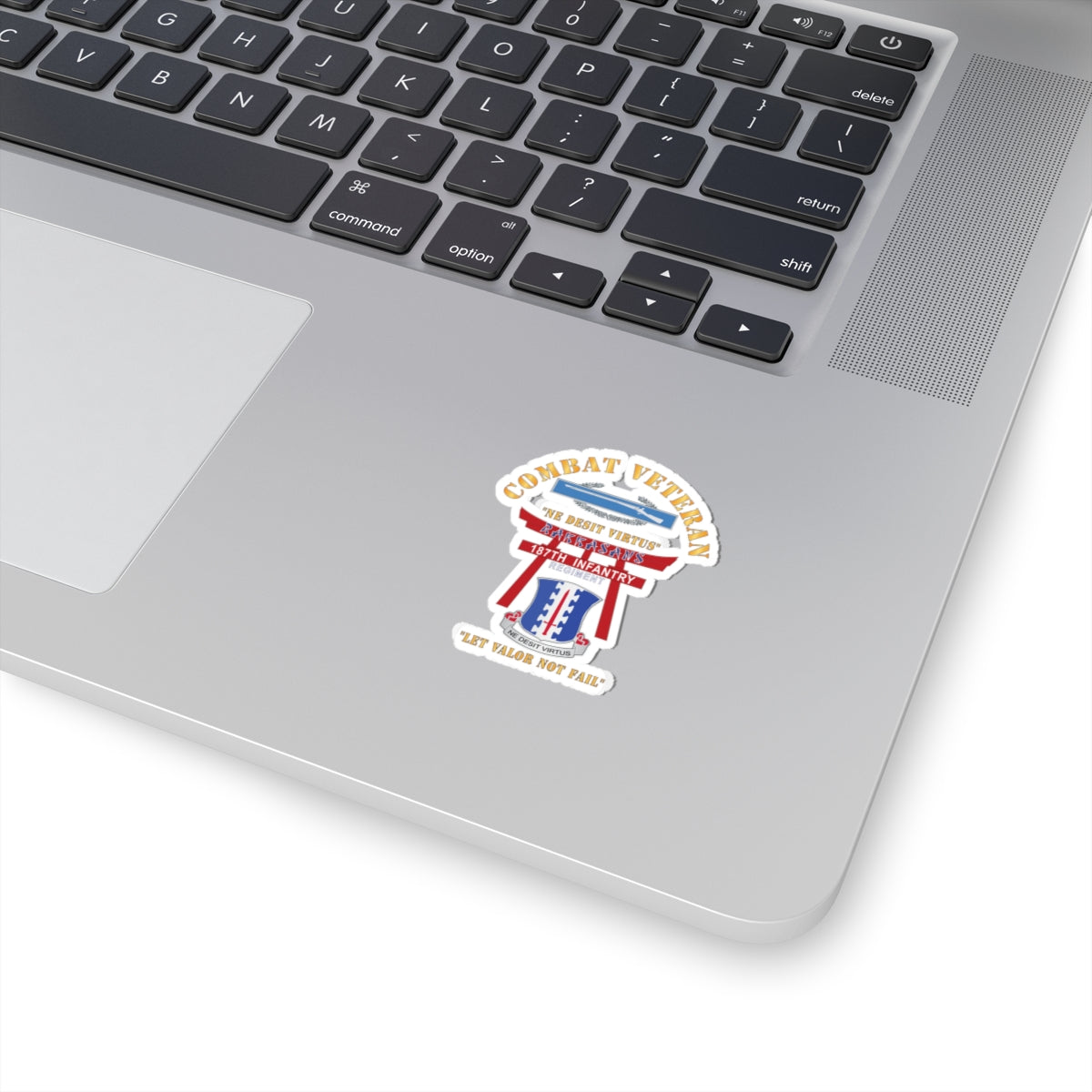 Kiss-Cut Stickers - Army - Combat Veteran - 187th Infantry Regiment - Torii, Rakkasans, Let Valor Not Fail, English, Latin w CIB X 300