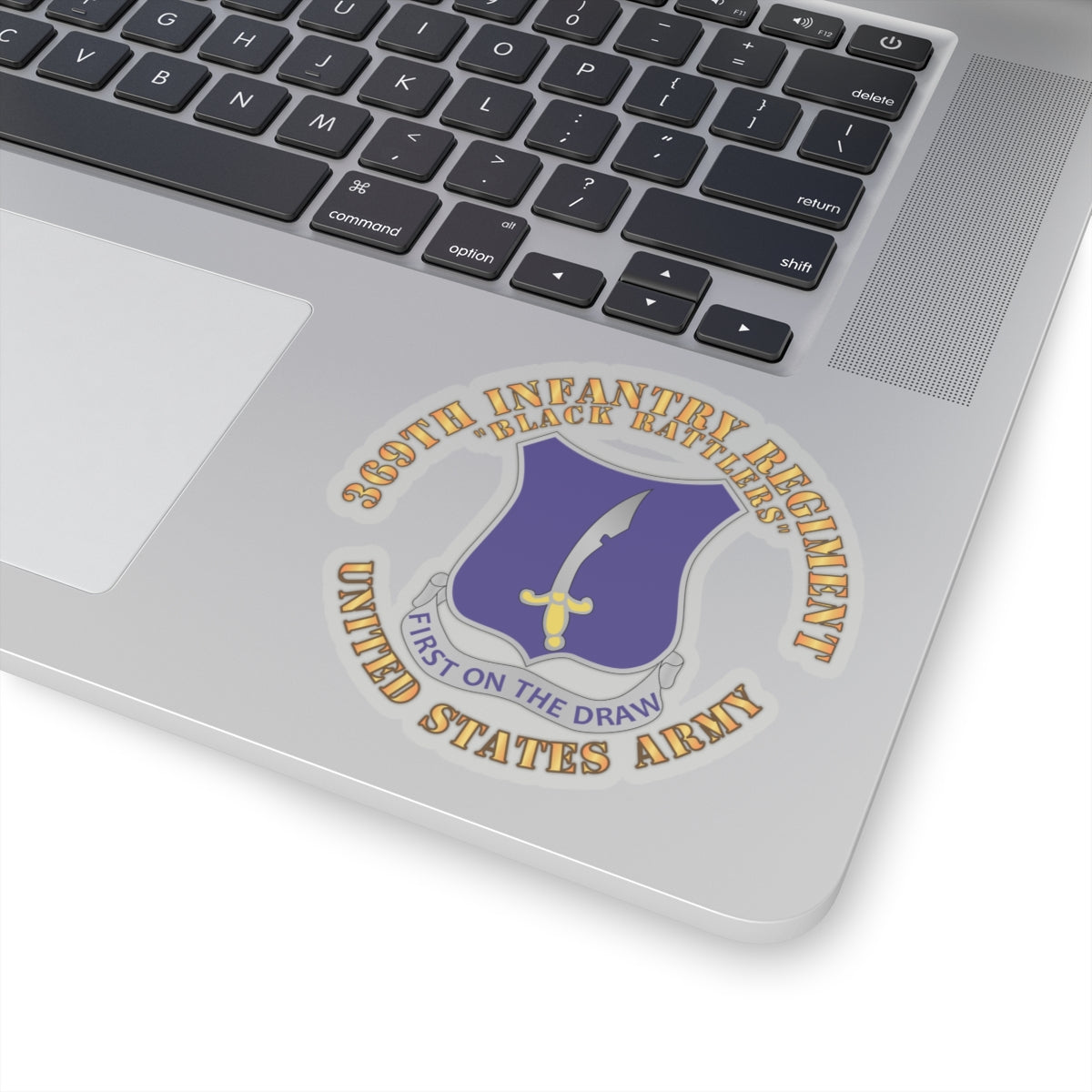 Kiss-Cut Stickers - Army - 369th Infantry Regiment - DUI - First Draw - Black Rattlers