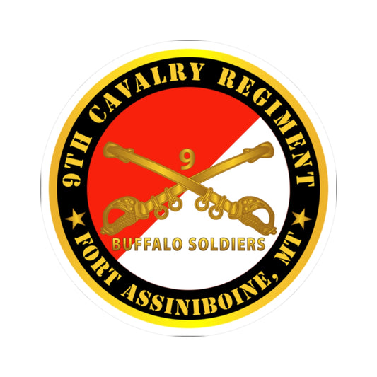 Kiss-Cut Stickers - Army - 9th Cavalry Regiment - Fort Assiniboine,  MT - Buffalo Soldiers w Cav Branch