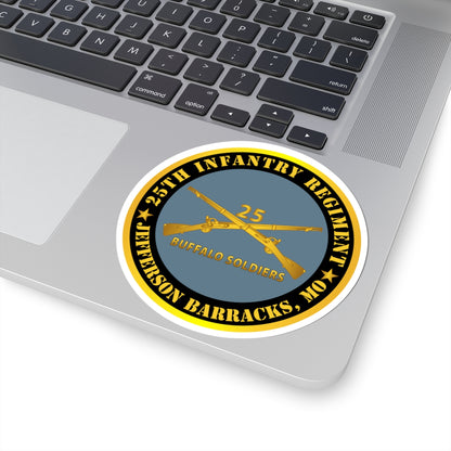 Kiss-Cut Stickers - Army - 25th Infantry Regiment - Jefferson Barracks, MO - Buffalo Soldiers w Inf Branch