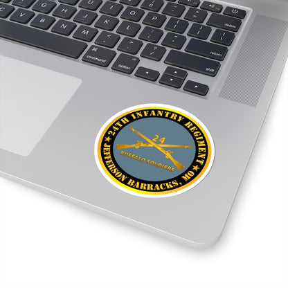 Kiss-Cut Stickers - Army - 24th Infantry Regiment - Jefferson Barracks, MO - Buffalo Soldiers w Inf Branch