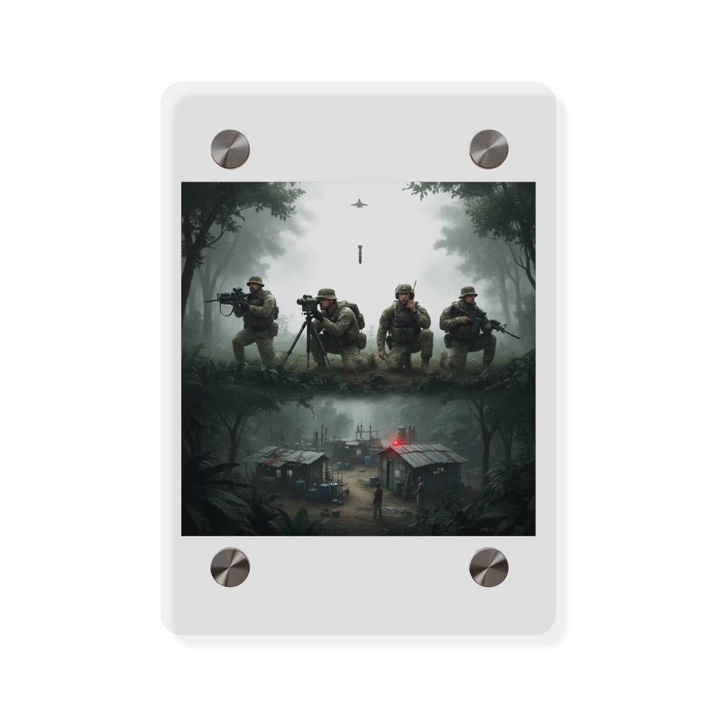 Acrylic Wall Art Panel - Jungle Drug Lab Destruction wo Explosions