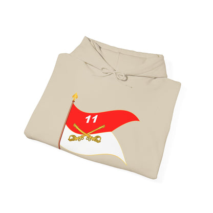 Unisex Heavy Blend™ Hooded Sweatshirt - Army - 11th Armored Cavalry Regiment Guidon w staff Waving