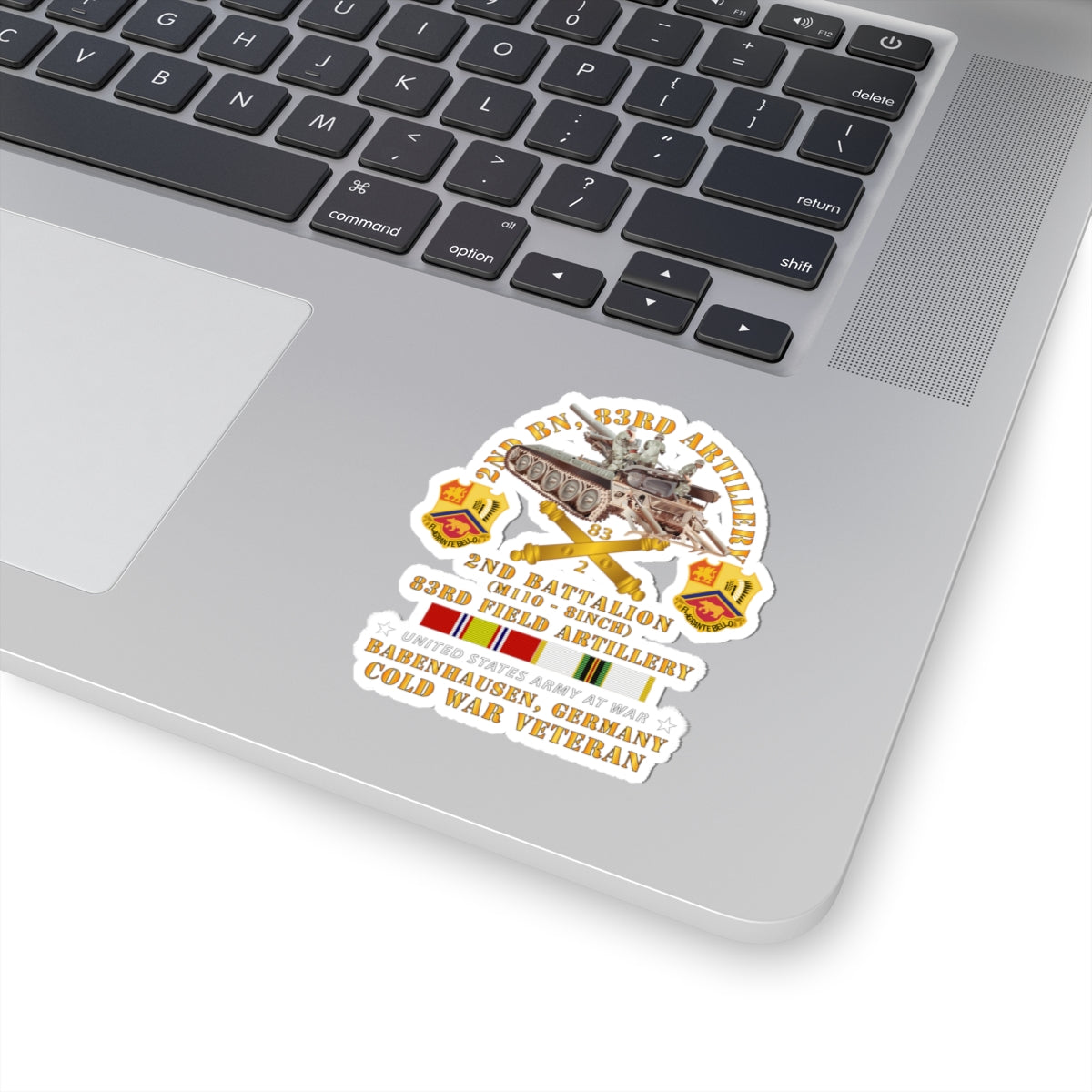 Kiss-Cut Stickers - Army - 2nd Bn 83rd Artillery w M110 - Babenhausen Germany w COLD SVC