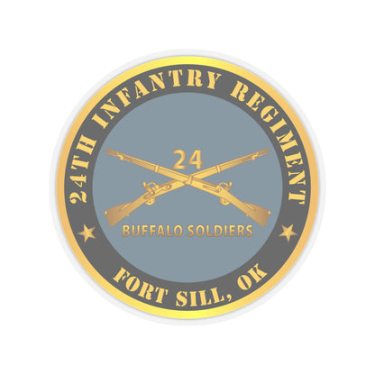 Kiss-Cut Stickers - Army - 24th Infantry Regiment - Fort Sill, OK - Buffalo Soldiers w Inf Branch
