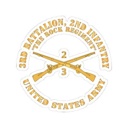 Kiss-Cut Stickers - Army - 3rd Battalion, 2nd Infantry Regiment Branch - The Rock Regiment - US Army