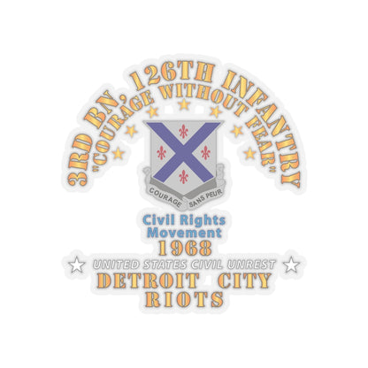 Kiss-Cut Stickers - Army - 3rd Bn 126th Infantry Detroit City Riots 1968 - Civil Rights Movement