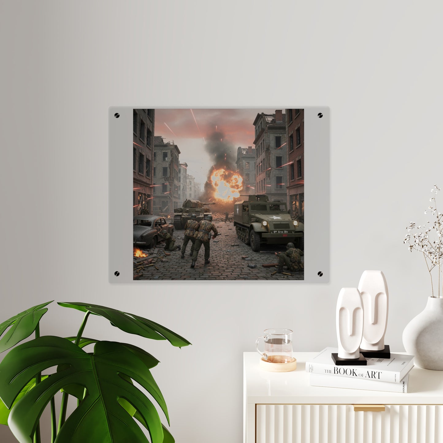 Acrylic Wall Art Panel - M3A1 - 9th Armor Division Attack - WWII