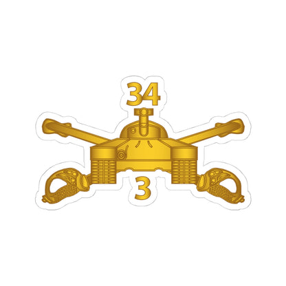 Kiss-Cut Stickers - Army - 3rd Bn 34th Armor - Armor Branch wo Txt