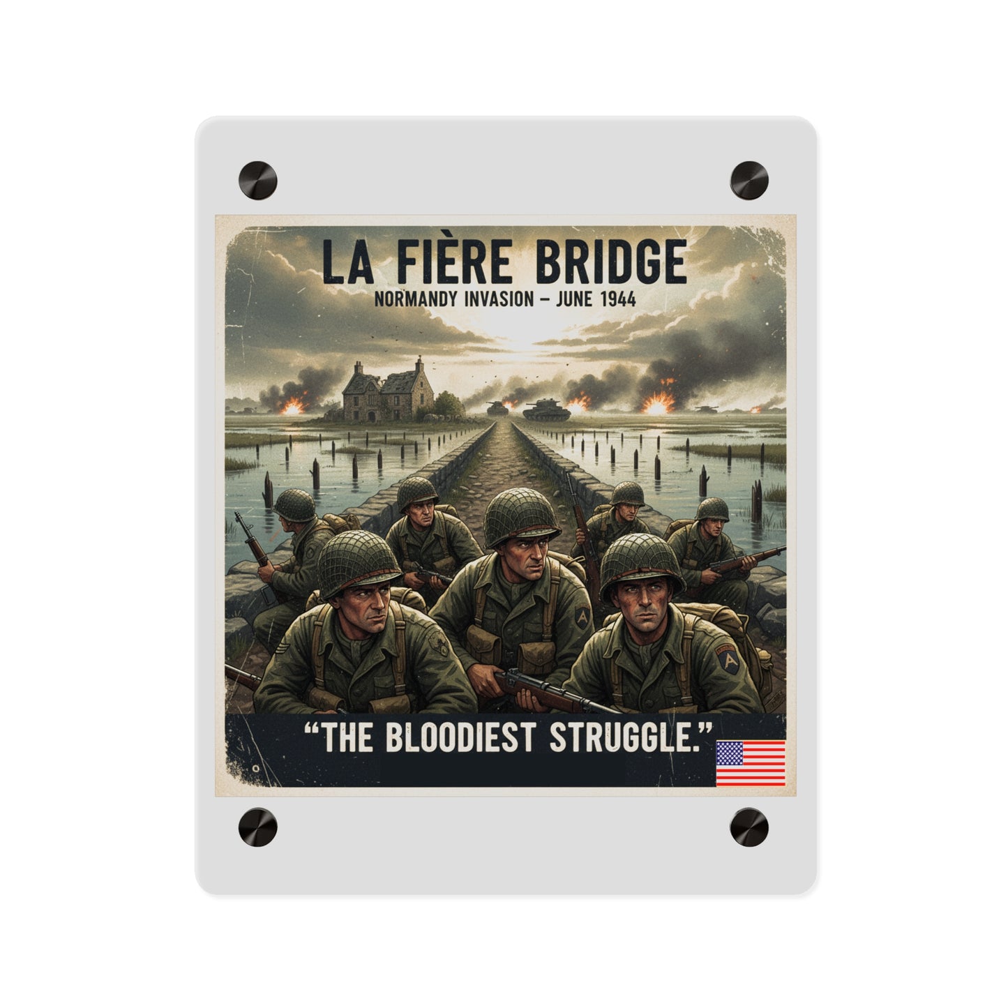 Acrylic Wall Art Panel - 82nd Airborne at the La Fière Bridge