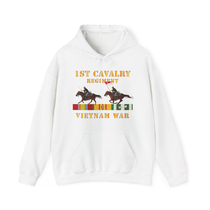 Unisex Heavy Blend™ Hooded Sweatshirt - Army - 1st Cavalry Regiment - Vietnam War wt 2 Cav Riders and VN SVC X300
