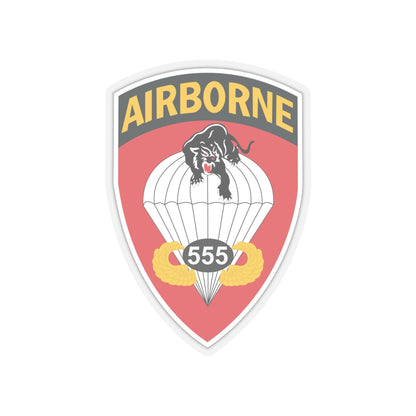 Kiss-Cut Stickers - Army - 555th Parachute Infantry Battalion - SSI w Br - Ribbon