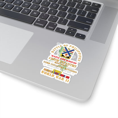 Kiss-Cut Stickers - Army - Battle for Philippines - 130th Infantry Regiment - 33rd Infantry Division w PAC - PHIL SVC