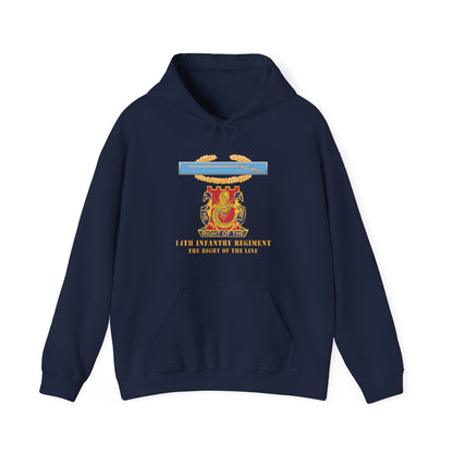 Unisex Heavy Blend™ Hooded Sweatshirt - Army - Master CIB - 14th Infantry Regiment - DUI w Txt X 300