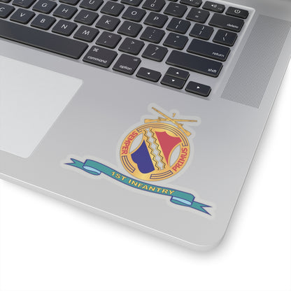 Kiss-Cut Stickers - Army - 1st Infantry Regiment  w Br - Ribbon