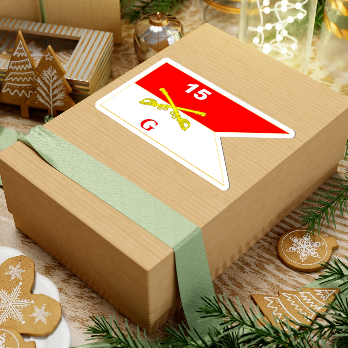 Kiss-Cut Stickers - Army - G Troop Guidon - 15th Cavalry Regiment