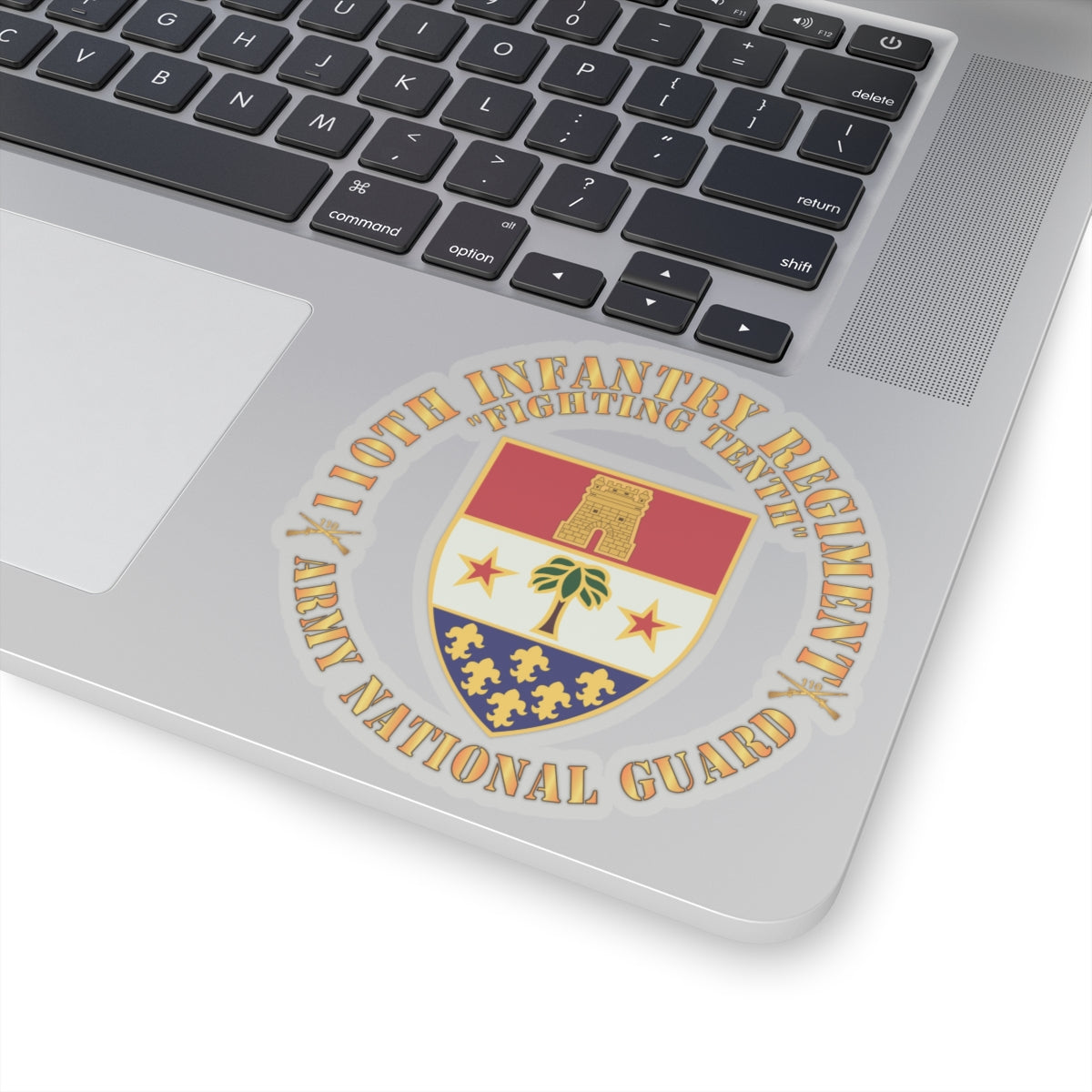 Kiss-Cut Stickers - Army - 110th Infantry Regiment - Fighting Tenth - DUI - ARNG w Rgt Sep X 300