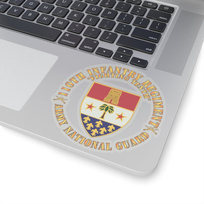 Kiss-Cut Stickers - Army - 110th Infantry Regiment - Fighting Tenth - DUI - ARNG w Rgt Sep X 300