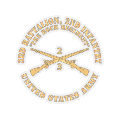 Kiss-Cut Stickers - Army - 3rd Battalion, 2nd Infantry Regiment Branch - The Rock Regiment - US Army