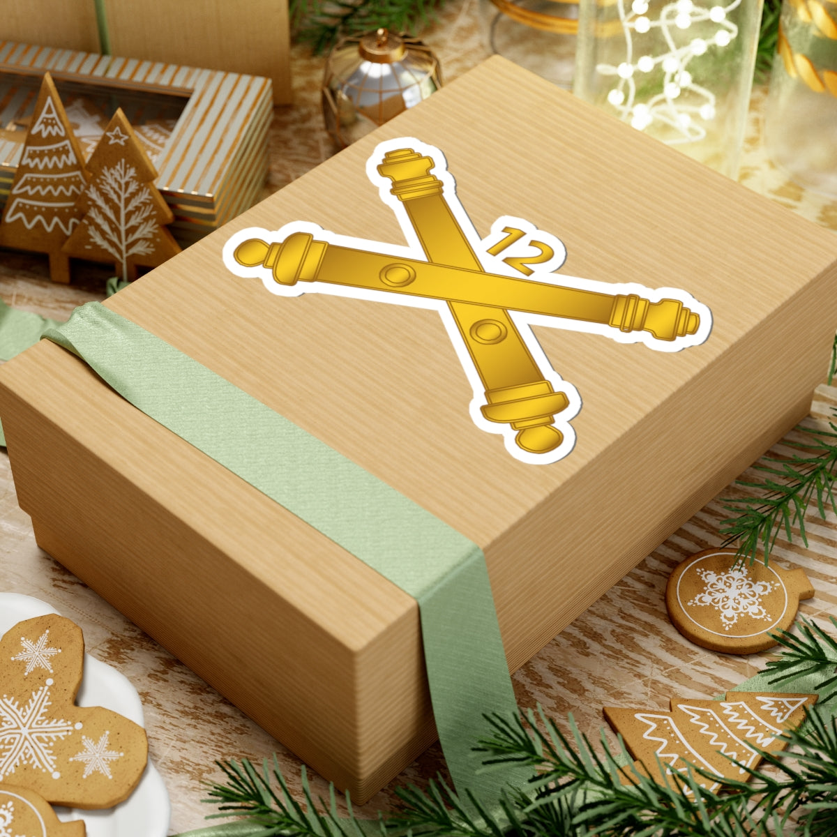 Kiss-Cut Stickers - Army - 12th Field Artillery Regt - Artillery Br wo Txt