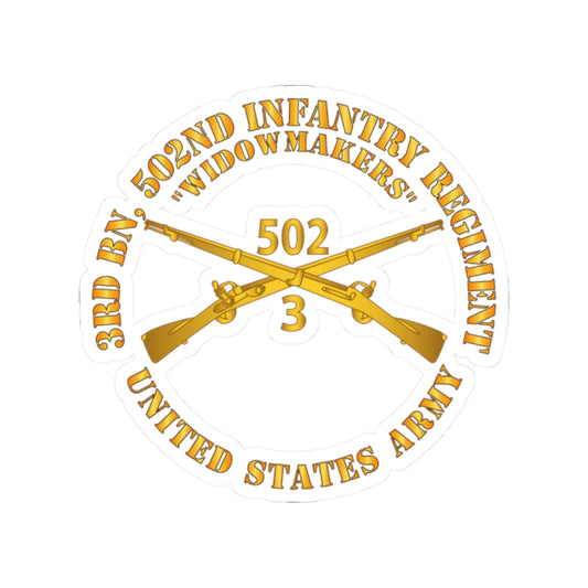 Kiss-Cut Stickers - Army - 3rd Bn 502nd Infantry Regt - Widowmakers - Infantry Br