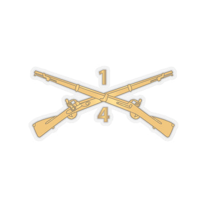 Kiss-Cut Stickers - Army - 4th Battalion, 1st Infantry Regiment Branch - wo Txt X 300