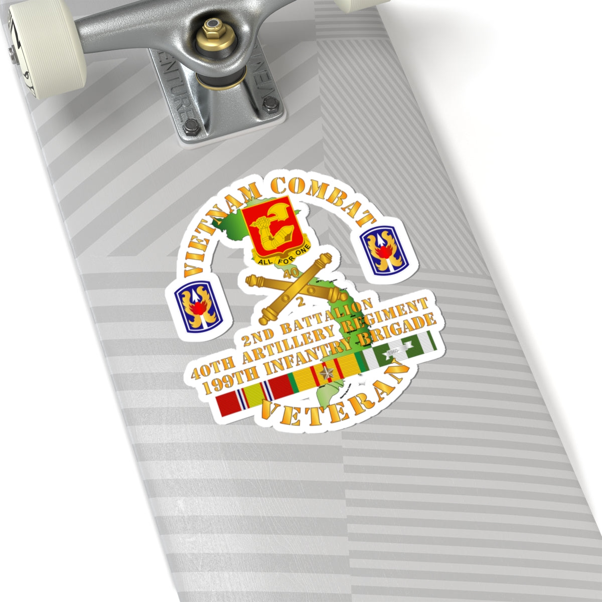 Kiss-Cut Stickers - Army - Vietnam Combat Vet -  2nd Bn 40th Artillery - 199th Infantry Bde  - VN  SVC