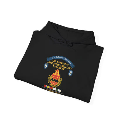 Unisex Heavy Blend™ Hooded Sweatshirt - 8th Infantry Division Scroll - 3rd Bn, 16th Field Artillery Regiment - Baumholder Germany - Cold War Vet w COLD SVC X 300