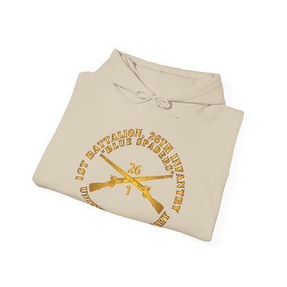 Unisex Heavy Blend™ Hooded Sweatshirt - Army - 1st Bn 26th Infantry Regiment - Blue Spaders w Infantry Br X 300