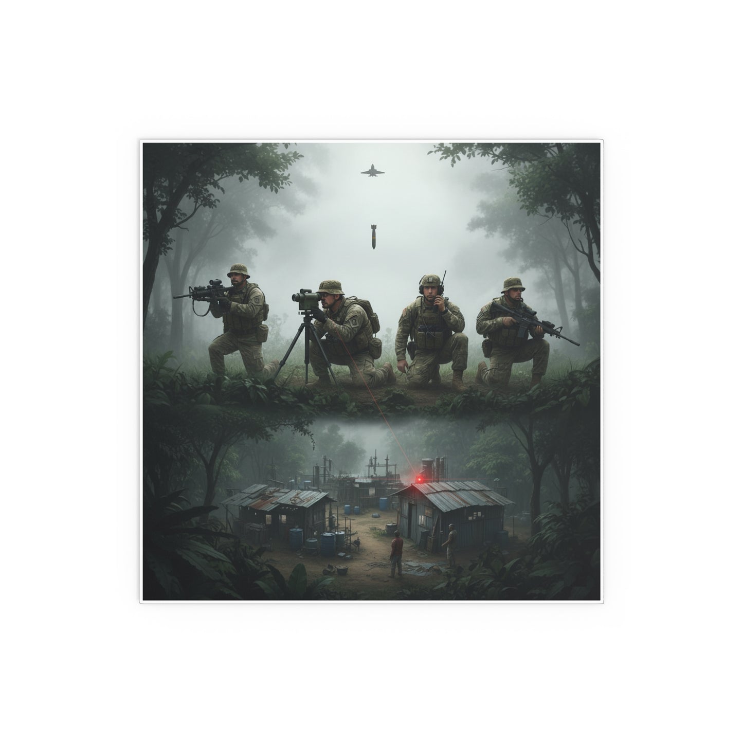 Indoor and Outdoor Silk Posters - Jungle Drug Lab Destruction wo Explosions