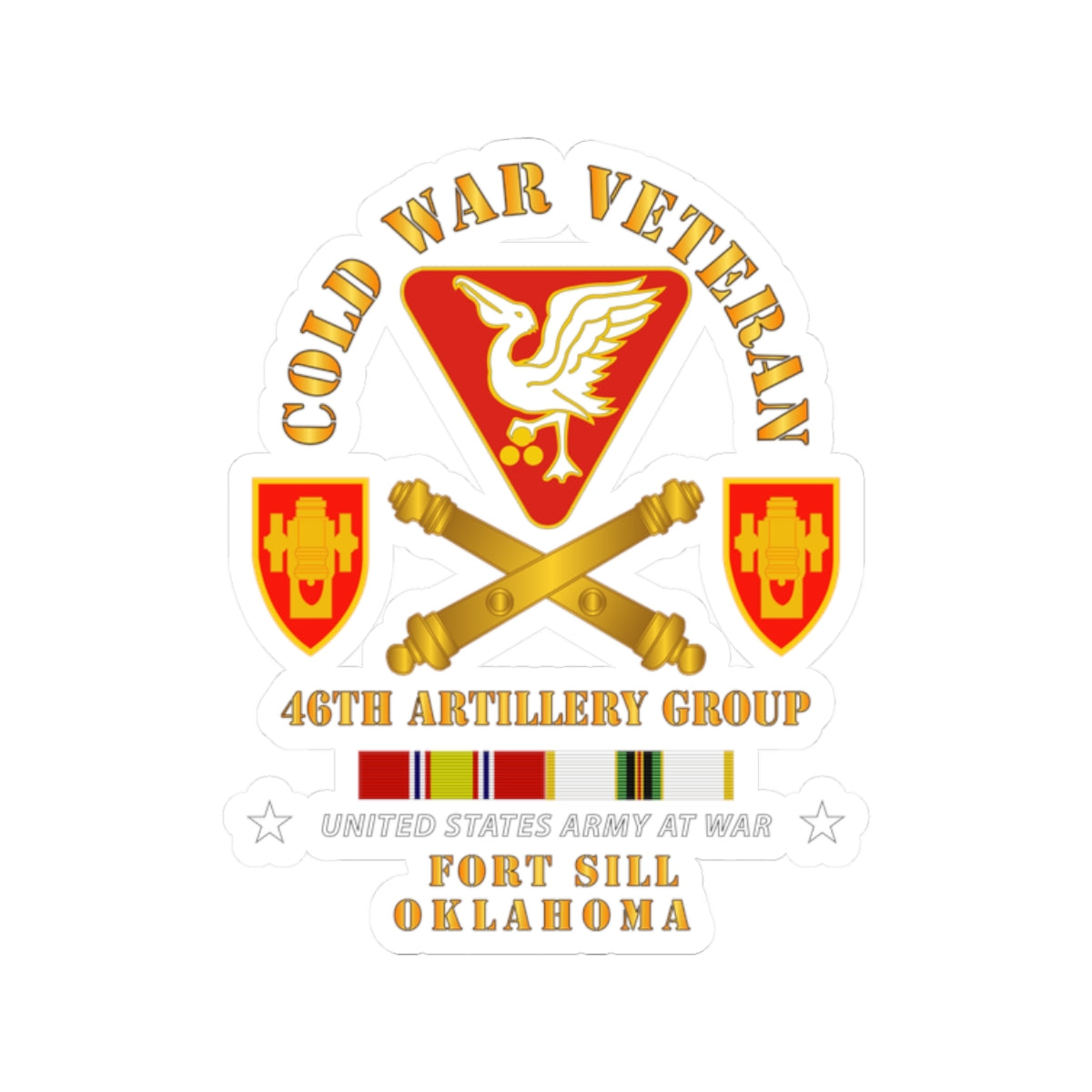 Kiss-Cut Stickers - Army - Cold War Vet - 46th Artillery Group - Fort Sill, OK w COLD SVC