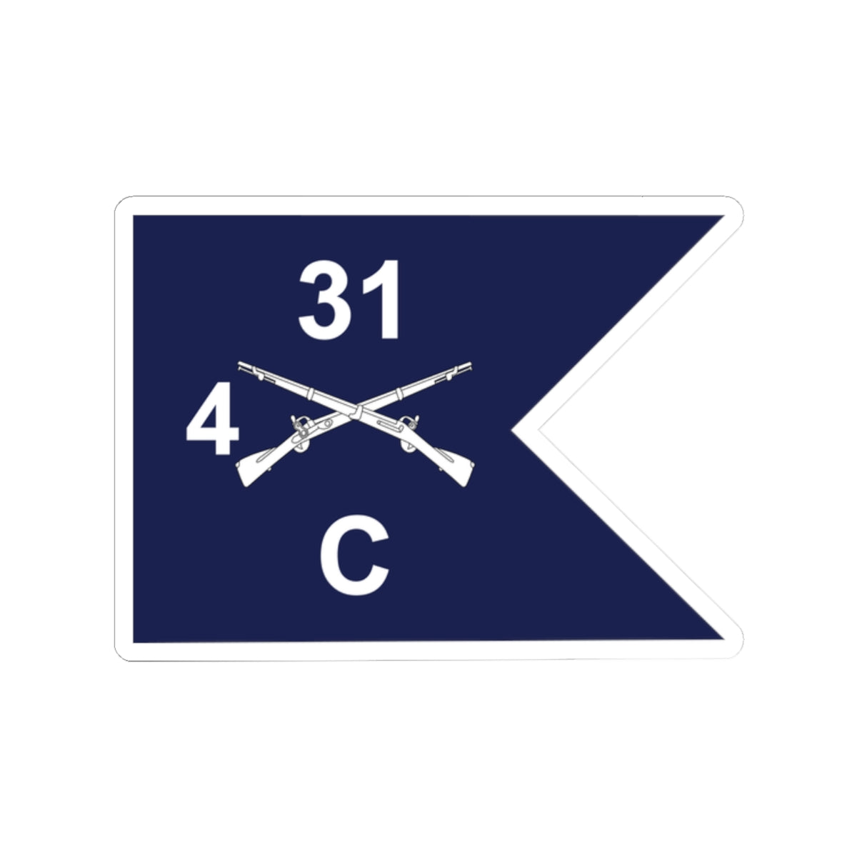 Kiss-Cut Stickers - Army - Charlie Company, 4th Battalion, 31st Infantry Regiment - Guidon X 300