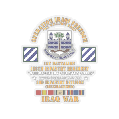 Kiss-Cut Stickers -  Army -  Operation Iraqi Freedom, 1st Bn, 118th  Infantry Regiment - 3rd Inf Division w IRAQ SVC