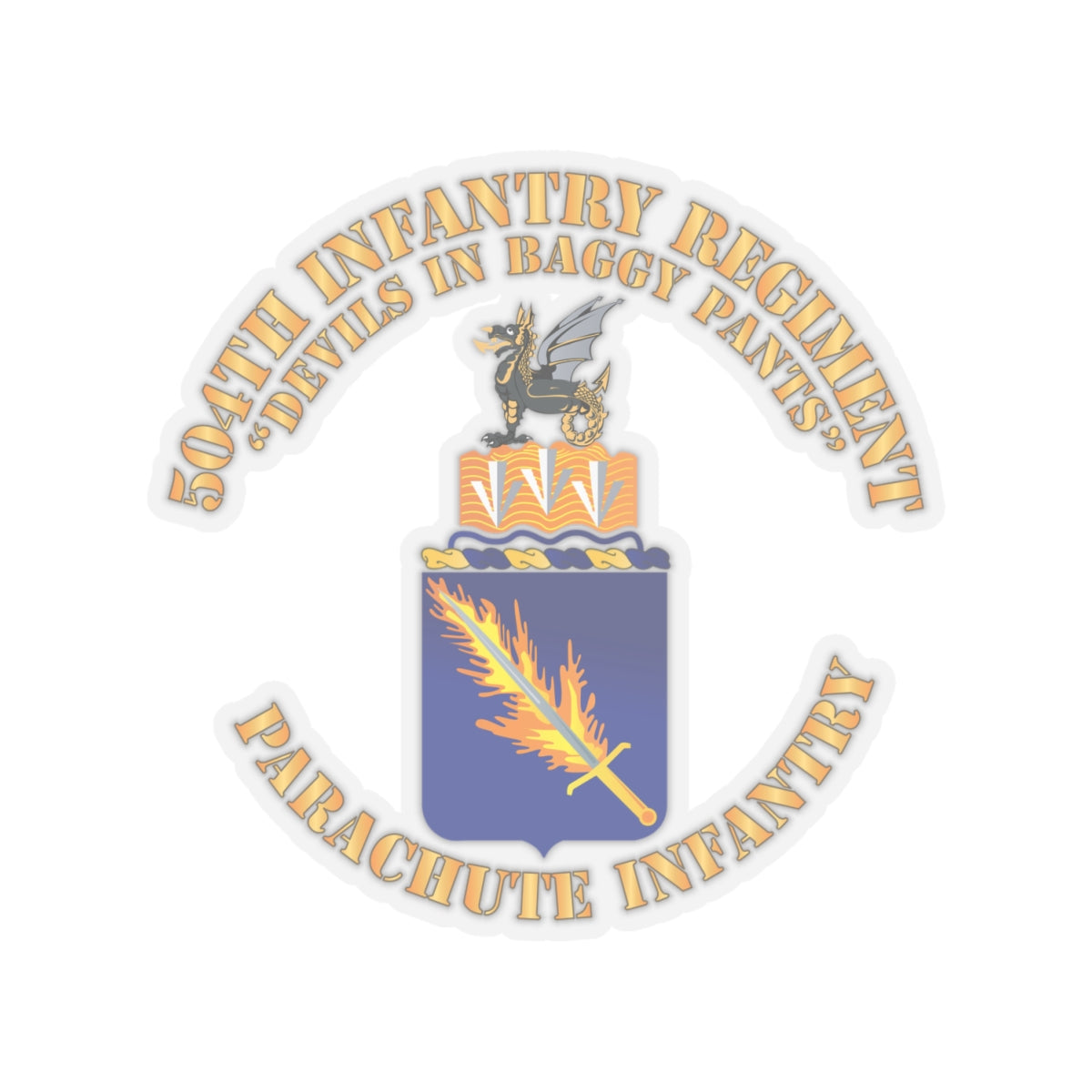 Kiss-Cut Stickers - Army - COA - 504th Infantry Regiment