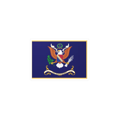 Kiss-Cut Vinyl Decals - Army - Regimental Colors - 1st Infantry Regiment  -- LOYALTY AND COURAGE - Infantry Branch - Flag w Fringe X 300
